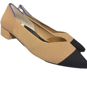 Rothy’s Sz 10.5 The High Point In Love Insole Wren Captoe Heels Shoes Womens Tan